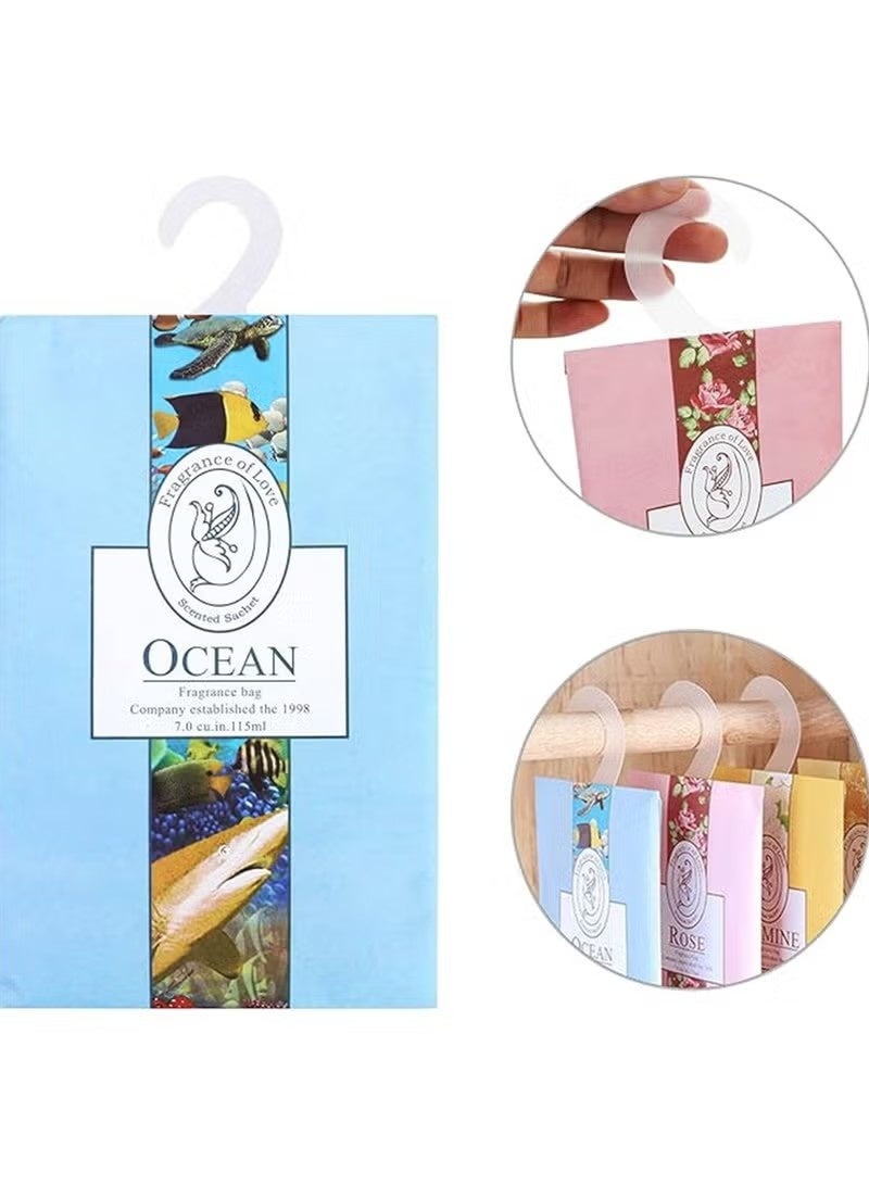١٥ عبوة من أكياس معطرة ومعطرة للجو مع خطاف للتعليق، أكياس برائحة طبيعية، معطر جو للخزانة، أكياس معطرة برائحة الزهور للأدراج والخزانة، معطر جو برائحة منعشة - Image 5